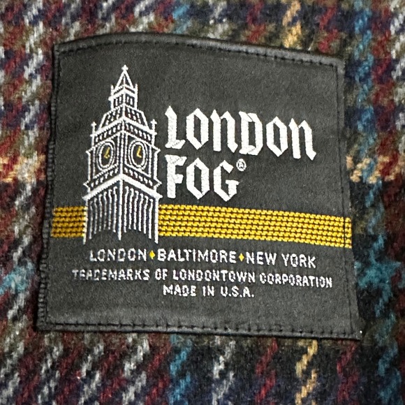 London Fog Vintage 80s Burgundy Red Lined Trench Coat Belted Classic Petite 14 - Picture 3 of 10